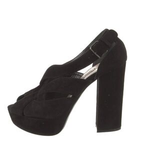 Authentic Women's MIU MIU Black Suede Slingback Pumps Size: 5.5 | IT 35.5